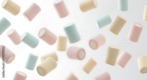 Pastel Marshmallow Flight Floating Delights Sweetness In Motion A Cloud Of Candy Gentle Candy Descent Whimsical Marshmallow Dance Ethereal Candy Swirl AI Generated