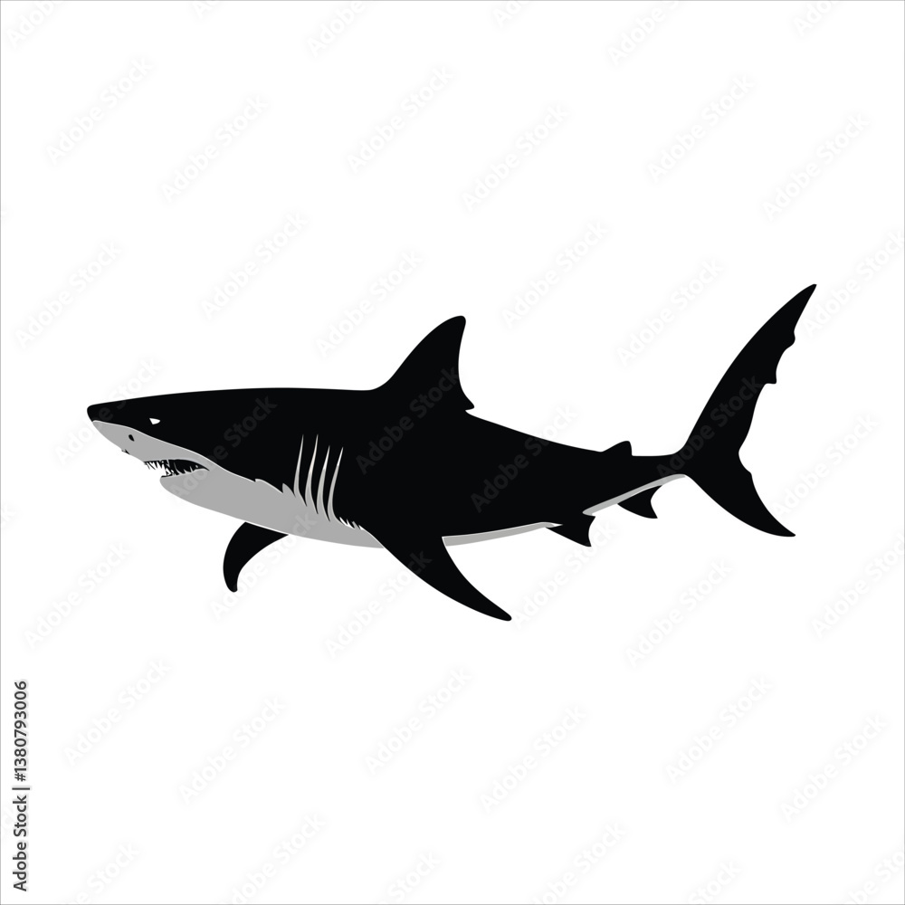 shark vector silhouette-Realistic Black and White Great White Shark Illustration for Ocean Wildlife Art and Marine Life Enthusiasts shark vector silhouette-Realistic Black and White Great White Shark Illustration for Ocean Wildlife Art and Marine Life Enthusiasts