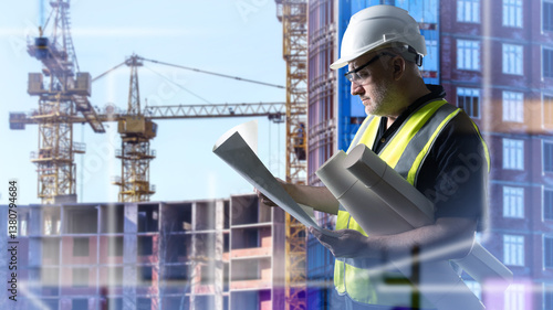 Man builder. Architect at c...