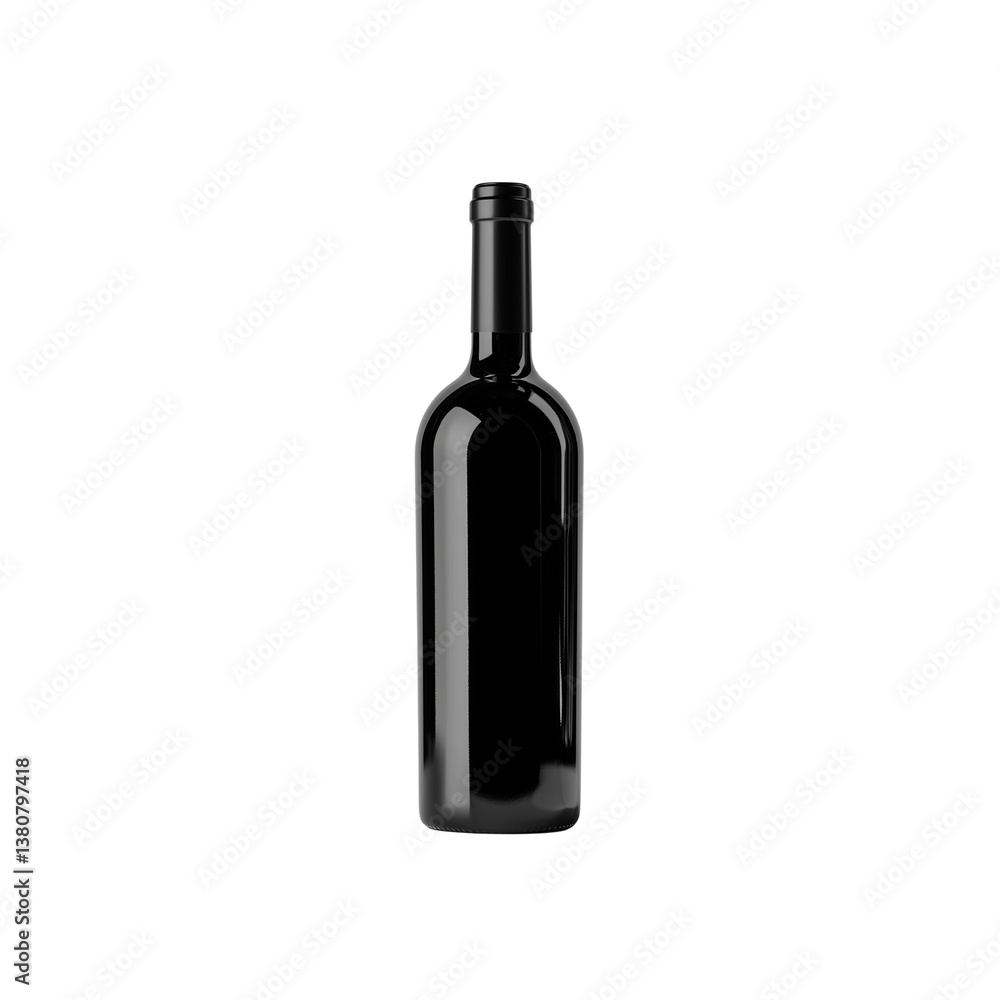 A sleek black wine bottle with a smooth surface and a classic shape, ideal for elegant presentations and branding. A sleek black wine bottle with a smooth surface and a classic shape, ideal for elegant presentations and branding.