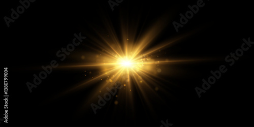 
Vector glow. Shiny bright light. Yellow star. Light explosion