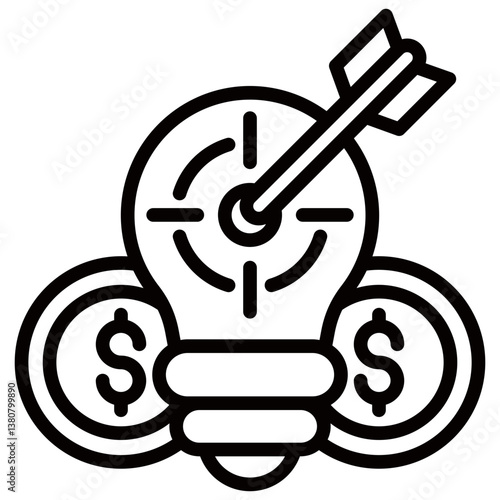 Strategy and Goals Icon Business Opportunity and Planning Management Line Design Vector Concept