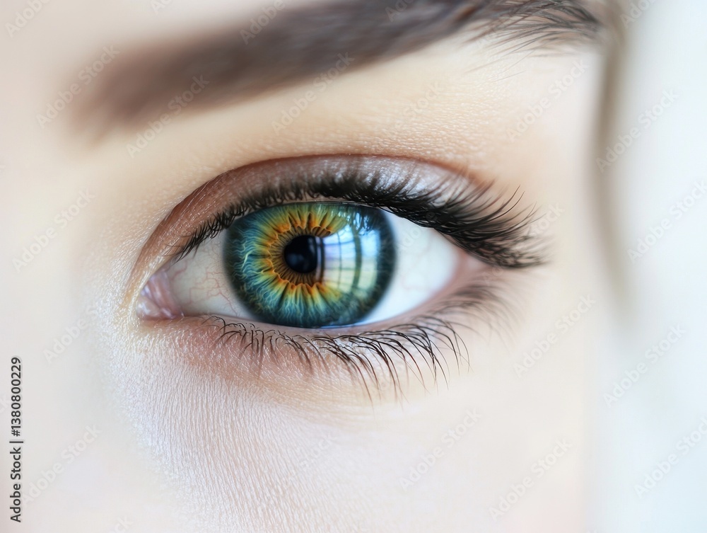 Close-up of an Eye with Unique Color Patterns and Textures Close-up of an Eye with Unique Color Patterns and Textures