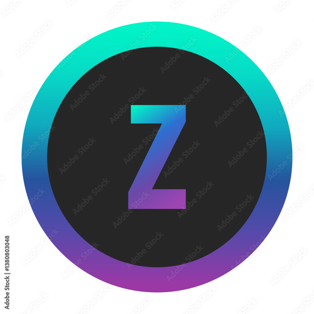 Vivid Gradient Letter z with Blue and Purple Frame in Black Circle – Sleek Vector Design for Technology and Creative Projects Vivid Gradient Letter z with Blue and Purple Frame in Black Circle – Sleek Vector Design for Technology and Creative Projects