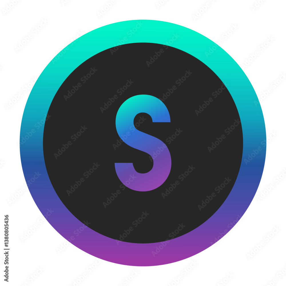 Colorful lowercase letter s in a gradient circular frame, featuring vibrant shades of blue and purple. Perfect for dynamic branding, app icons, or versatile graphic design projects. Colorful lowercase letter s in a gradient circular frame, featuring vibrant shades of blue and purple. Perfect for dynamic branding, app icons, or versatile graphic design projects.