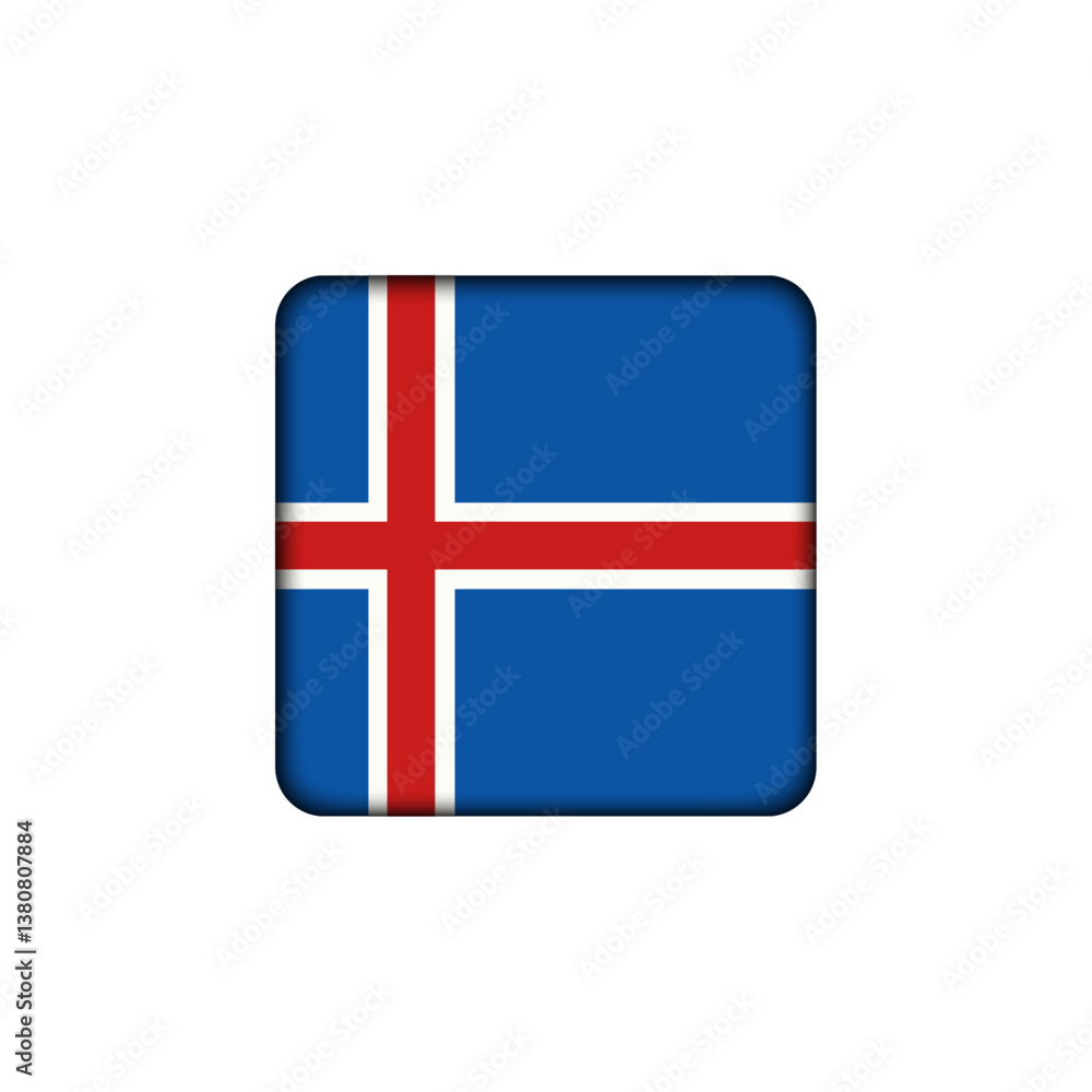 Obraz premium Iceland flag, icon, emblem
