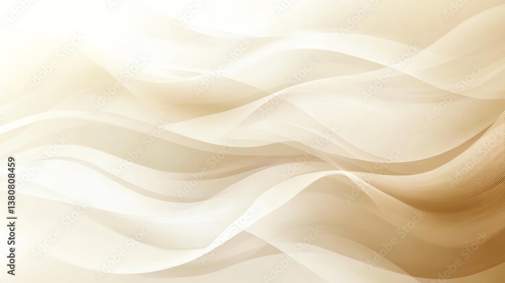 Fototapeta premium Abstract soft beige waves on fluid background.