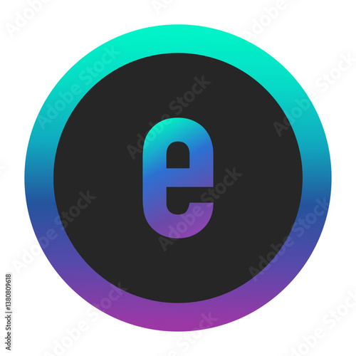 Letter e icon with a gradient ring design. A clean, modern, and stylish look, ideal for logo creation, application design, and other creative projects that emphasize uniqueness