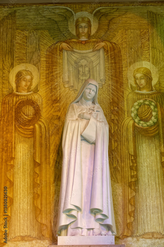 Fototapeta premium Statue of Saint Therese of Lisieux or Thérèse de Lisieux, Carmelite nun and Saint of the Roman Catholic Church.