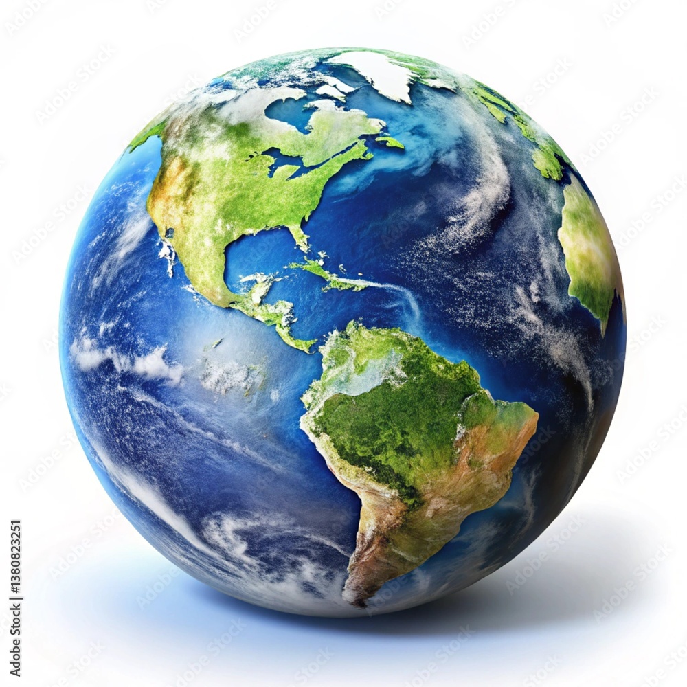 Fototapeta premium earth globe on white background