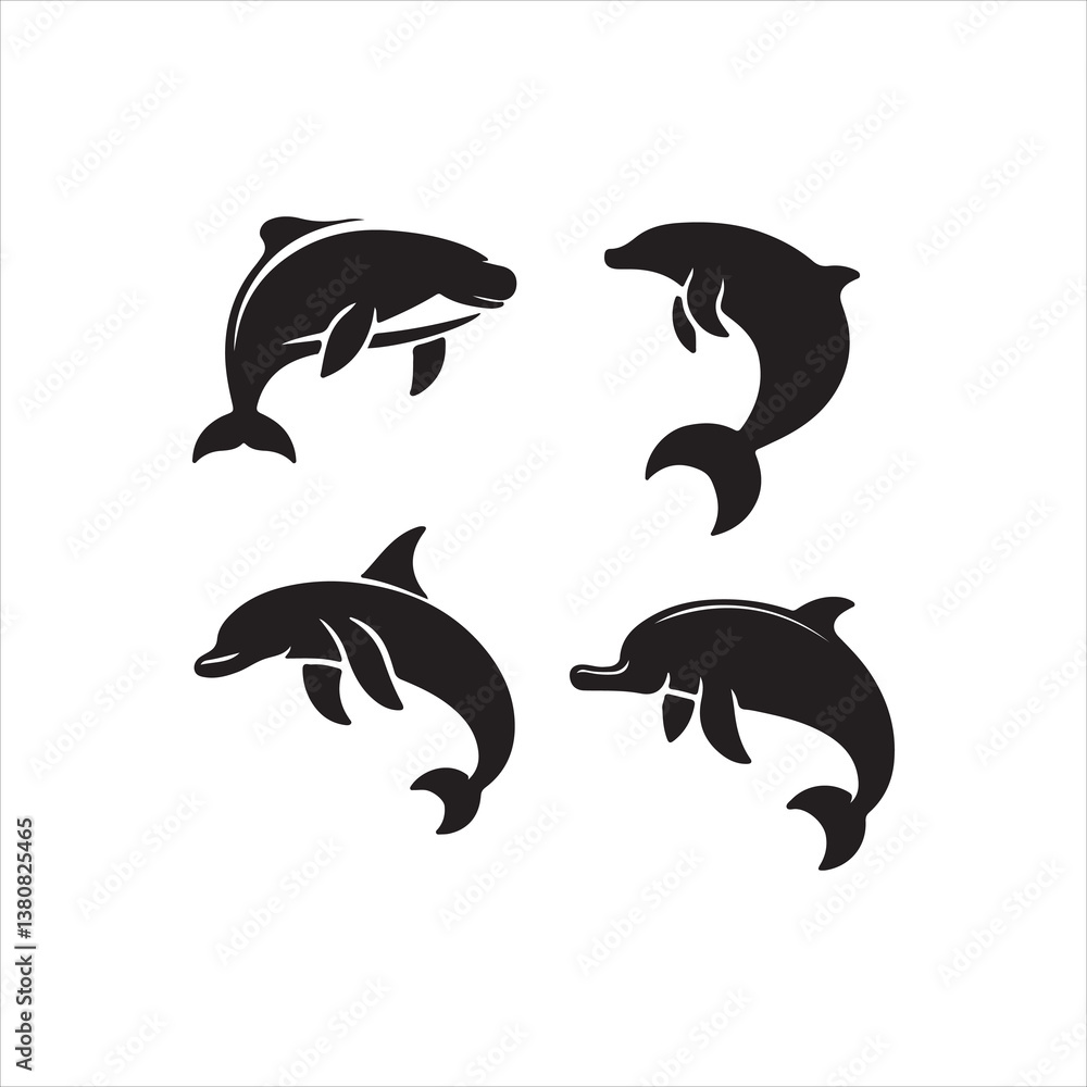 Fototapeta premium set of dolphins