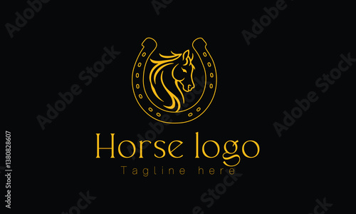 Horse or horseshoe logo vector icon illustration
