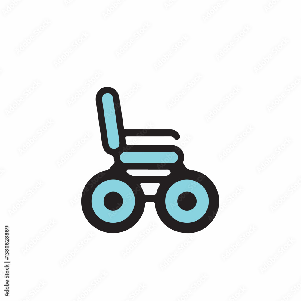 Wheelchair icon moves accessibility graphic white background Wheelchair icon moves accessibility graphic white background