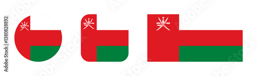 Oman flag  icon set