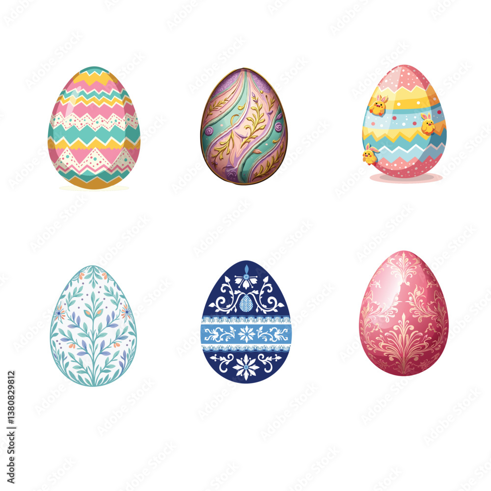 Collection of Easter Eggs - Vector Illustration Collection of Easter Eggs - Vector Illustration
