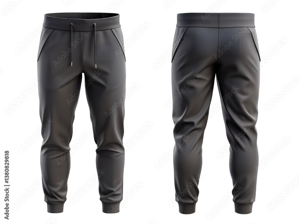 Men's Black Jogging Pants Front and Back View, Sweatpants Mockup, Sweatpants Front and Back View Mockup Men's Black Jogging Pants Front and Back View, Sweatpants Mockup, Sweatpants Front and Back View Mockup
