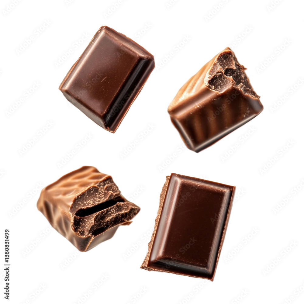 Falling Chocolate Bars on transparent background Falling Chocolate Bars on transparent background