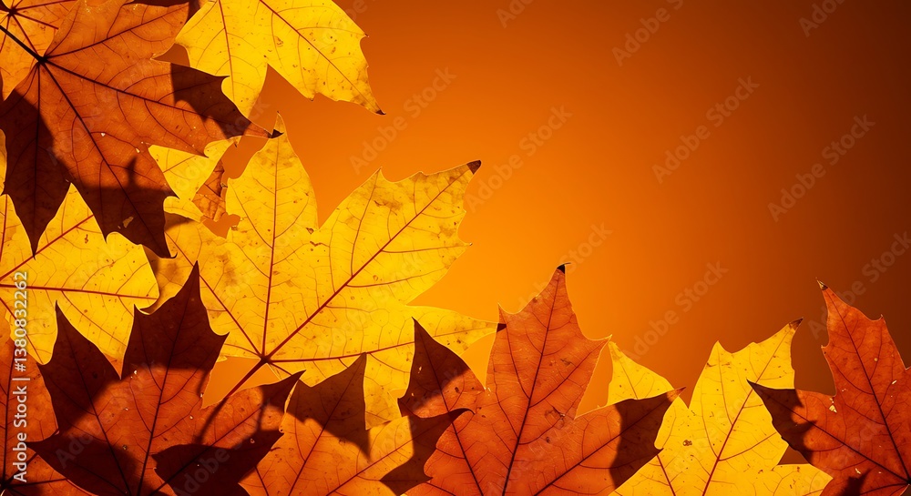 Fototapeta premium Autumn's Ember Glow AI Generated