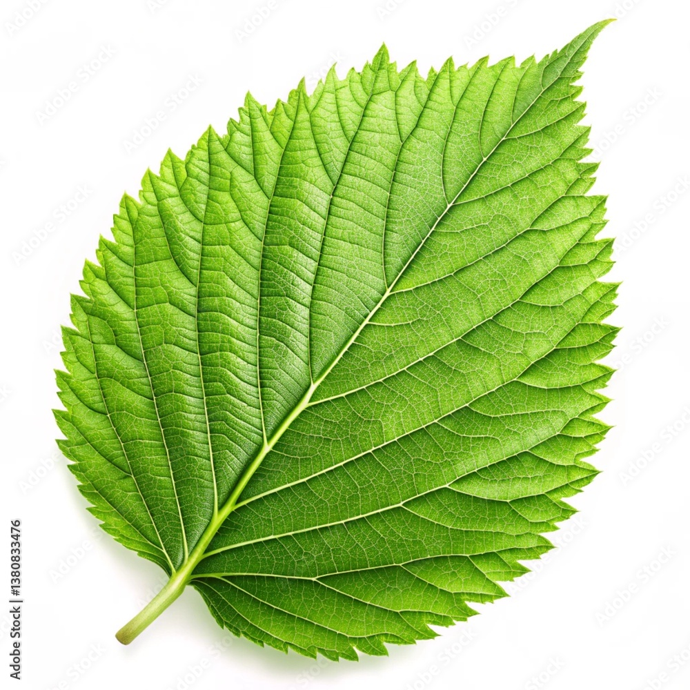 Obraz premium green leaf on white background
