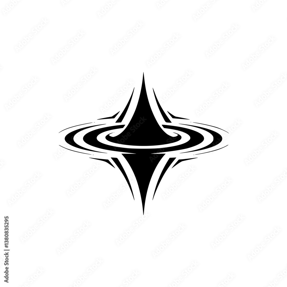 Fototapeta premium Abstract Geometric Black & White Logo Design on Light Gray Background