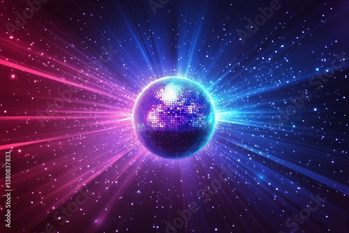 Cosmic Energy Sphere Radiating Vibrant Colors in a Vast Galaxy