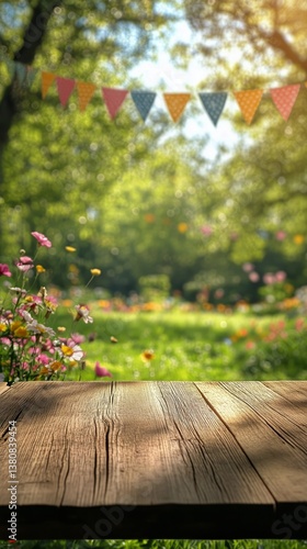 Colorful Flowers and Decorations Enhance a Serene Garden Space in Springtime ...