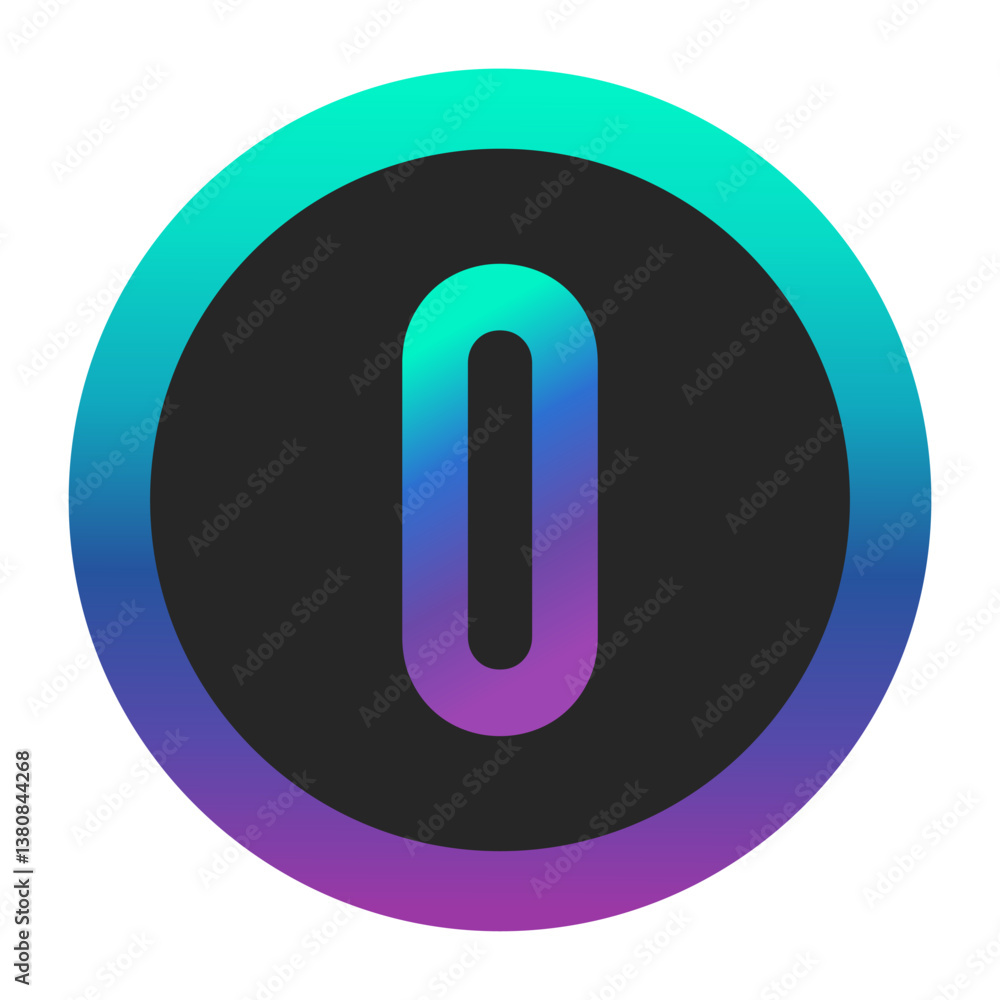 Modern Gradient Number Zero with Multi-Color Effect and Full Circular Border Modern Gradient Number Zero with Multi-Color Effect and Full Circular Border