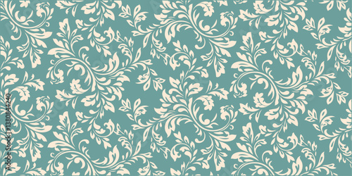 Clothes fabric background design, A seamless floral elegant damask pattern, featuring swirling, Ceramic floral tiles vector design, wall art decoration . 