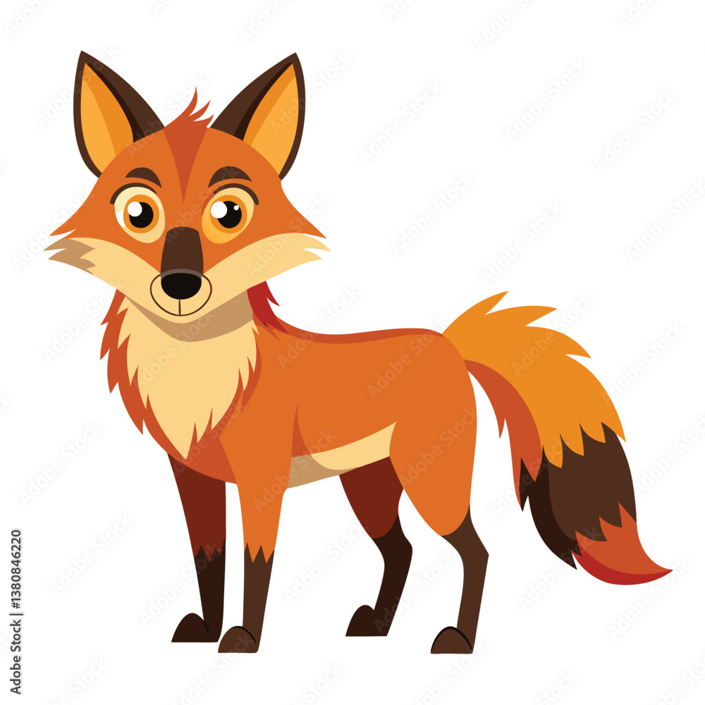 Fototapeta premium Cute Cartoon Fox Vector Illustration with Playful and Adorable Design
