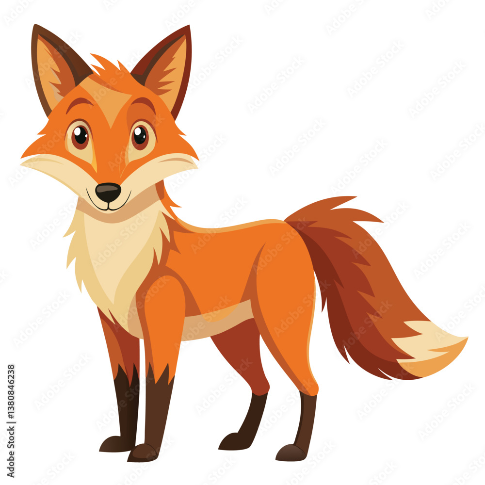 Obraz premium Funny Fox Character Vector Illustration Perfect for Kids’ Art Concepts