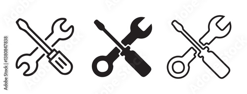 Black tools icon set.