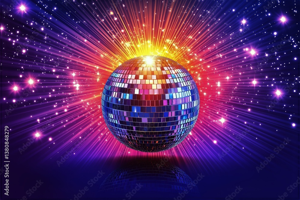 Obraz premium Cosmic Energy Sphere Radiating Vibrant Colors in a Vast Galaxy