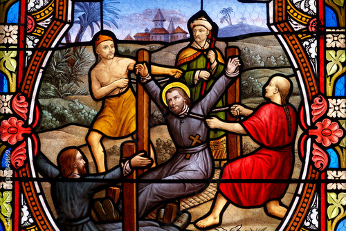 Tableau sur toile Stained glass (1911) of Saint François Régis Clet