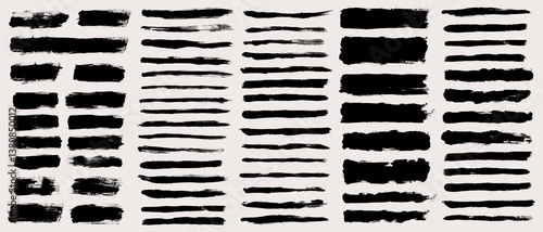 Vector brush stroke backgrounds collection. Painted rectangle, square, diagonal, long and wide shapes. Grunge distress texture. Artistic brush banners