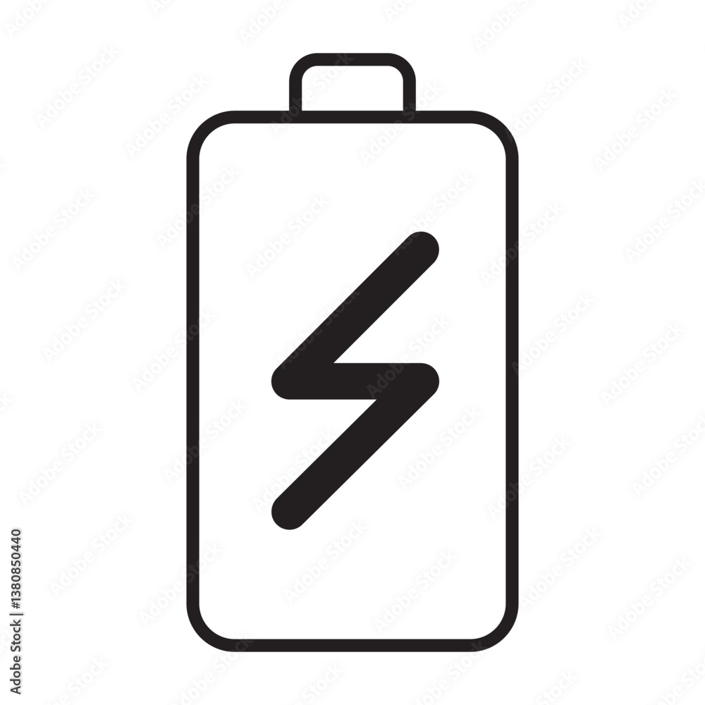 Modern Battery Icon Representing Energy and Power Concept Modern Battery Icon Representing Energy and Power Concept