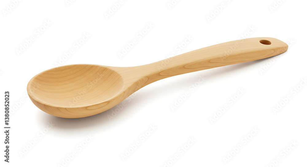 Wooden Spoon: A close-up shot of a classic wooden spoon, perfect for cooking or serving Wooden Spoon: A close-up shot of a classic wooden spoon, perfect for cooking or serving