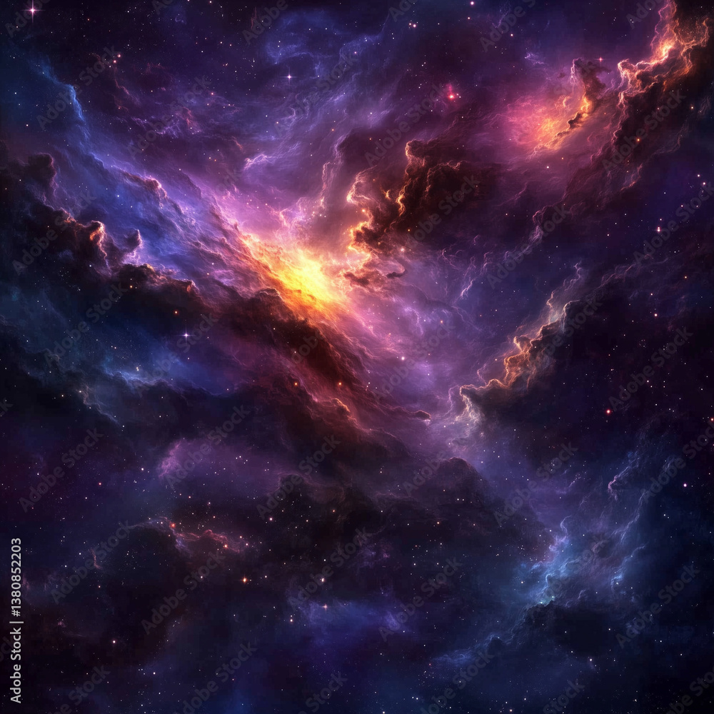 Fototapeta premium Colorful space galaxy cloud nebula. Stary night cosmos. Universe science astronomy. Supernova background wallpaper