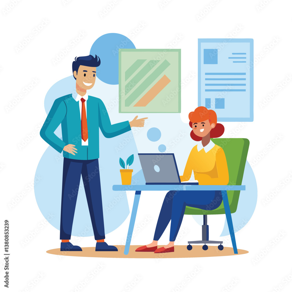 Business Discussion Concept Vector Illustration Business Discussion Concept Vector Illustration