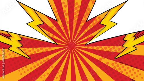 Comic Book Pop Art Explosion Background Design Template