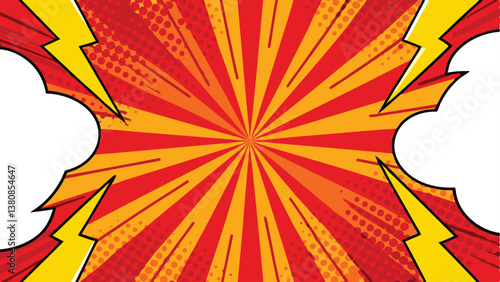 Dynamic Comic Book Explosion Background with Speech Bubbles