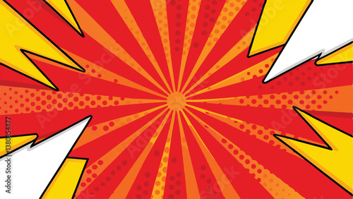 Dynamic Red Comic Book Blast Background Radiating Energy