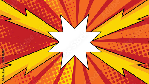 Comic Book Pop Art Explosion Starburst Background Design