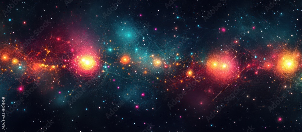 Cosmic Nebula Vibrant starscape, interstellar dust, background galaxies. Ideal for science fiction Cosmic Nebula Vibrant starscape, interstellar dust, background galaxies. Ideal for science fiction