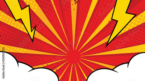 Dynamic Comic Book Explosion Red Yellow Background Design