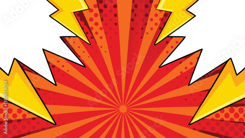 Comic Book Explosion Red Orange Yellow Background Design Template