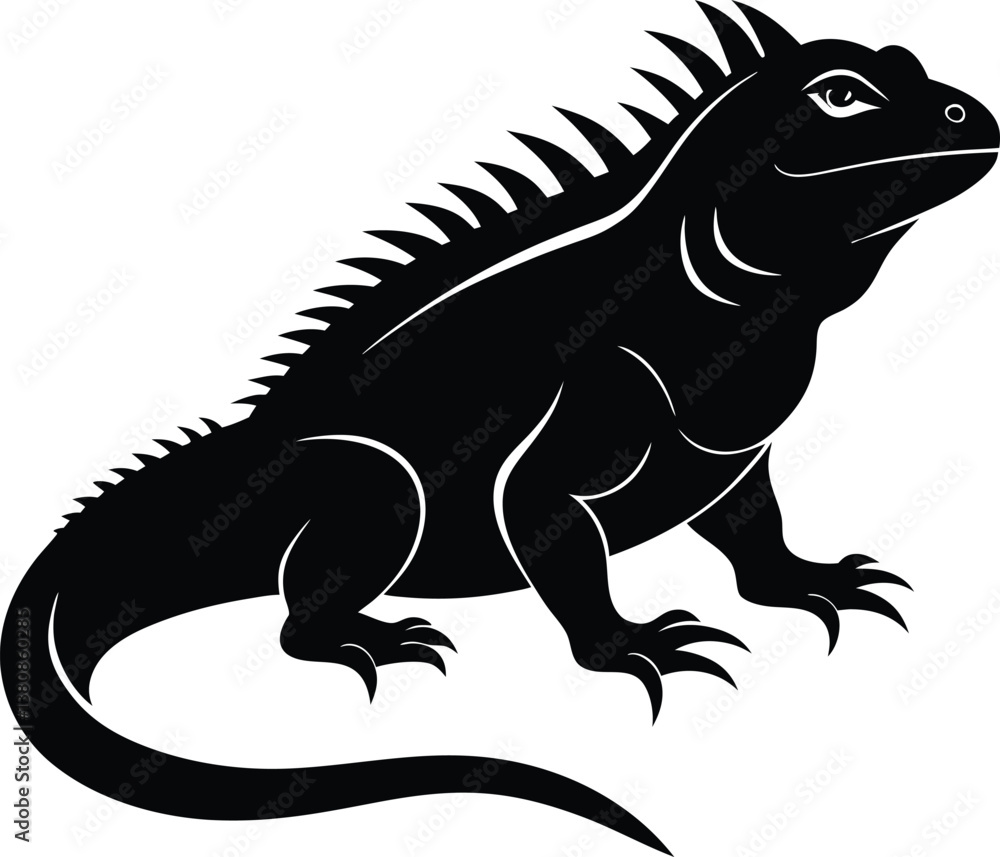 Obraz premium Iguana Silhouette Vector & Icon, Iguana Vector Design