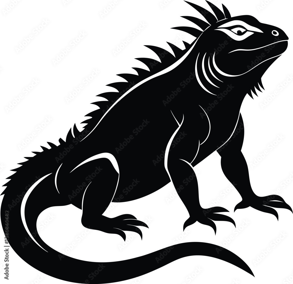 Iguana Silhouette Vector & Icon, Iguana Vector Design Iguana Silhouette Vector & Icon, Iguana Vector Design