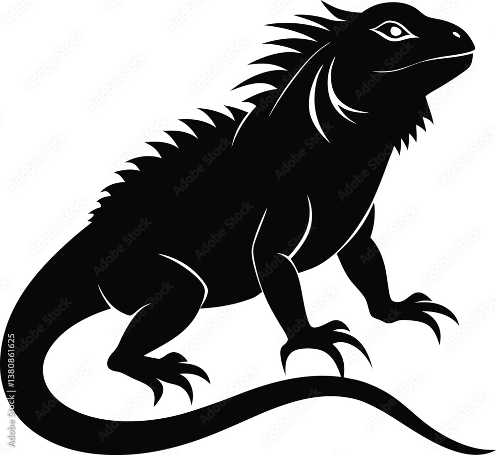 Iguana Silhouette Vector & Icon, Iguana Vector Design Iguana Silhouette Vector & Icon, Iguana Vector Design