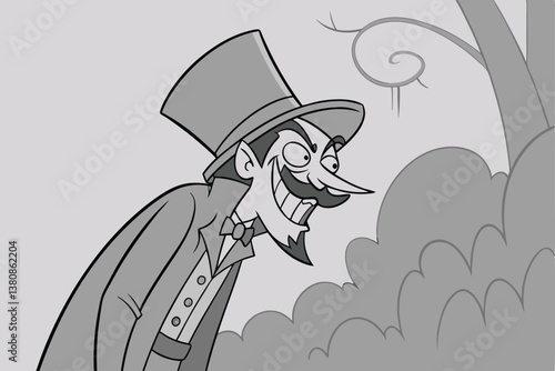 a sinister vintage cartoon villain