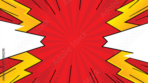 Dynamic Comic Book Explosion Red Yellow Burst Background